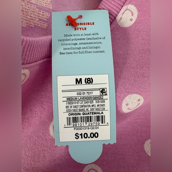 NWT! Cat & Jack Pink Smiley Face Sweatshirt - Picture 4 of 4